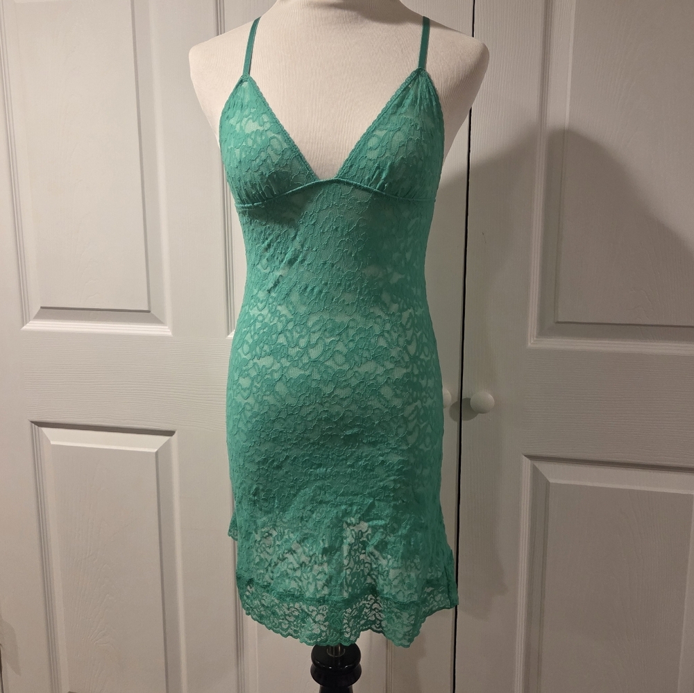 Victoria's Secret Green Lace Chemise